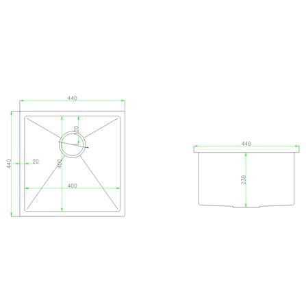 CABANA BUILT-IN HONEYCOMB KITCHEN SINK CKS6447-BL 44CM BLACK 1BOWL STAINLESS STEEL WITH FAUCET CB1530SS-BL-DIY