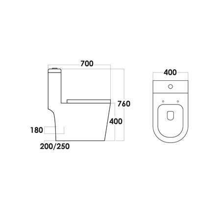 SORENTO 1P TOILET SRTWC8504-RL-200 S-TRAP 200MM