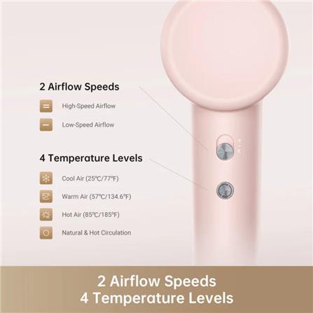 DREAME HAIR GLEAM HIGH SPEED HAIR DRYER PINK WITH SMOOTHING NOZZLE