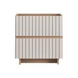 NIGHTSTAND FURDINI RIPPLE 50CM GREY OAK/CREAM