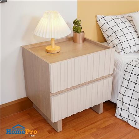 NIGHTSTAND FURDINI RIPPLE 50CM GREY OAK/CREAM