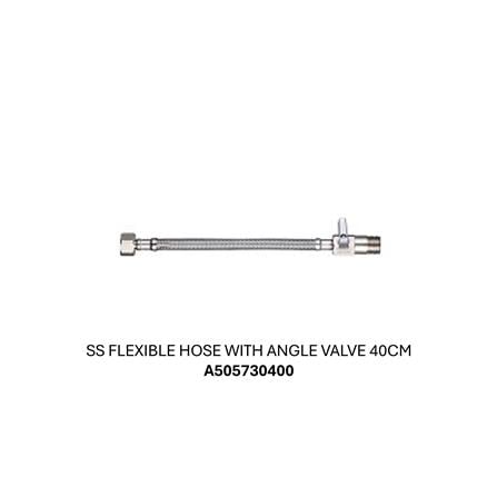 ROCA FLEXIBLE HOSE WTH ANGLE VALVE A505730400 40CM STAINLESS STEEL