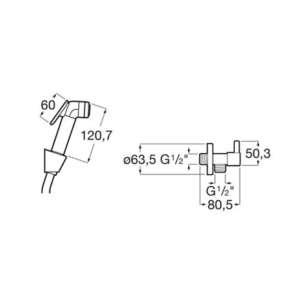 ROCA HAND BIDET KIT A5B9M30C00 1.2M STAINLESS STEEL