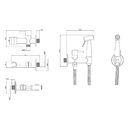 JOHNSON SUISSE HAND BIDET SET WBFA301562CP SS 1.2M