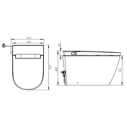 ROCA SMART TOILET A80349C00V IN WASH GAP S-TRAP 305MM 12-INCH