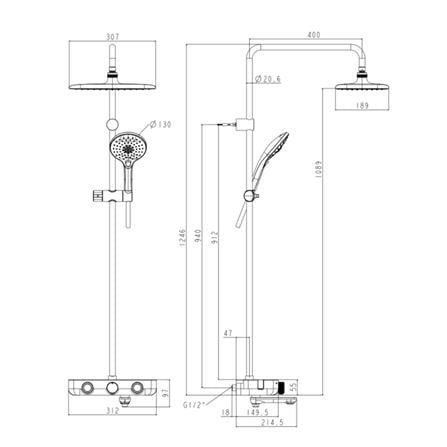 AMERICAN STANDARD SIGNATURE RAINSHOWER SYSTEM FFAS1722-709500BC0